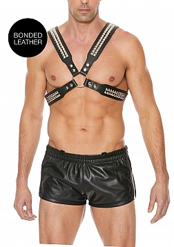 Men's Pyramid Stud Body Harness - One Size - Black