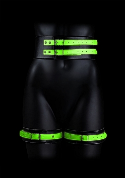 Thigh Cuffs with Belt and Handcuffs - Glow in the Dark