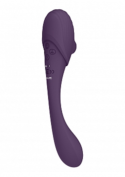 Double Ended Pulse Wave Air-Wave Bendable Vibrator - Purple