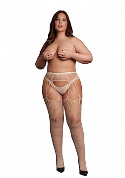 Shredded Suspender Pantyhose - Queen Size - Sandy Beach