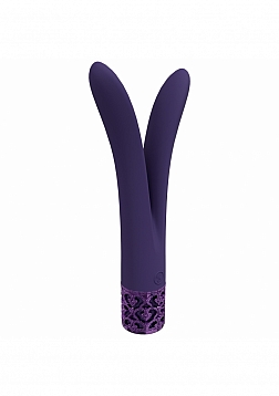 Royal Gems - Dueling Queens - 10 Speed Silicone Rechargeable Vibrator - Purple