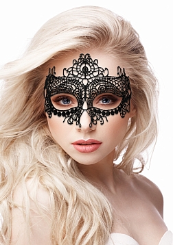 Queen Black Lace Mask  - Black