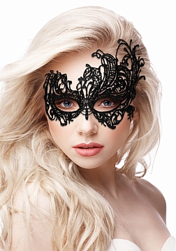 Royal Black Lace Mask  - Black