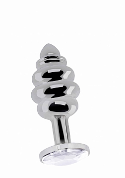 Ribbed Diamond Plug - 3.15 Inch - Silver